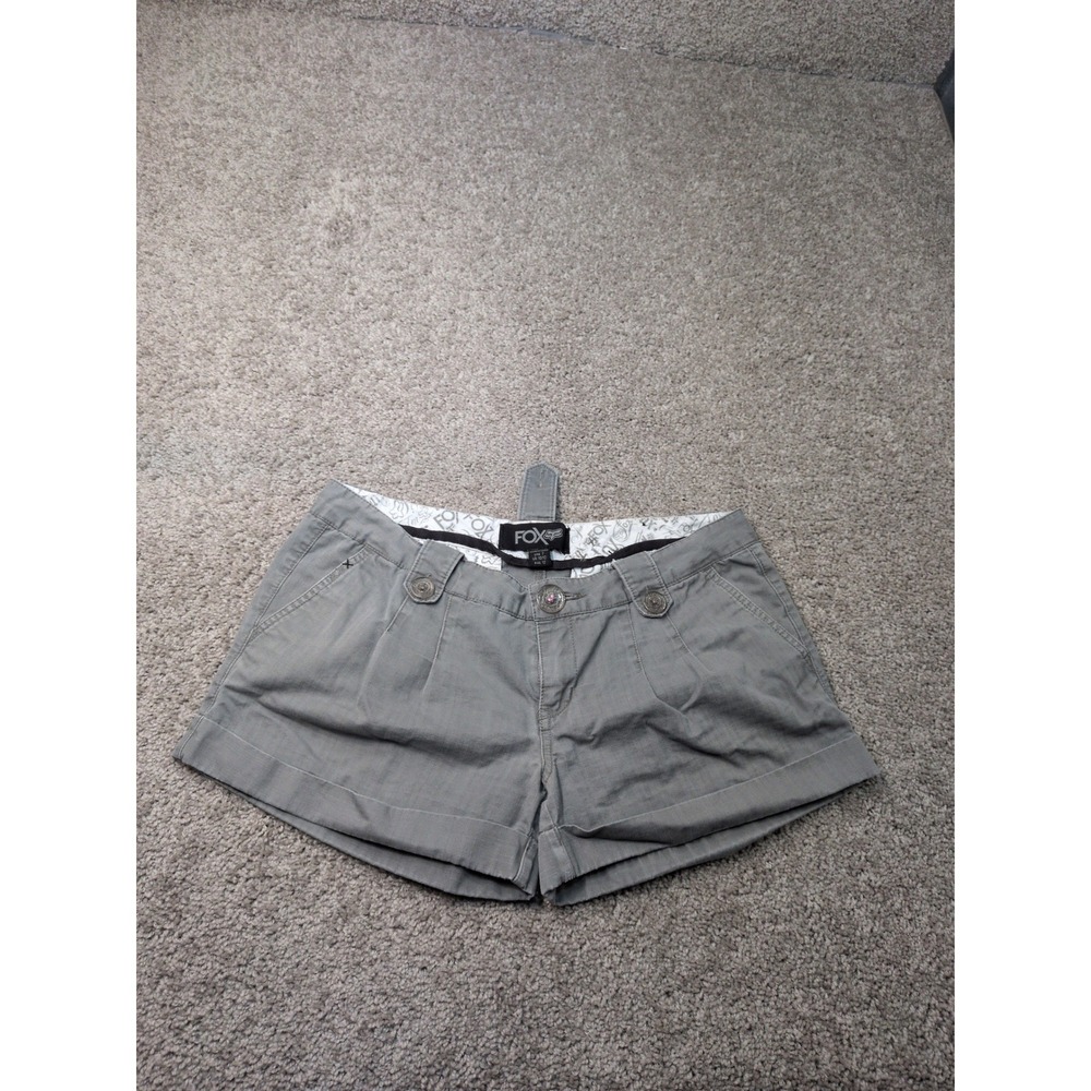 Fox Racing Womens Cargo Shorts Olive Gray Size 7 Cuffed Y2K‎ Moto Skater